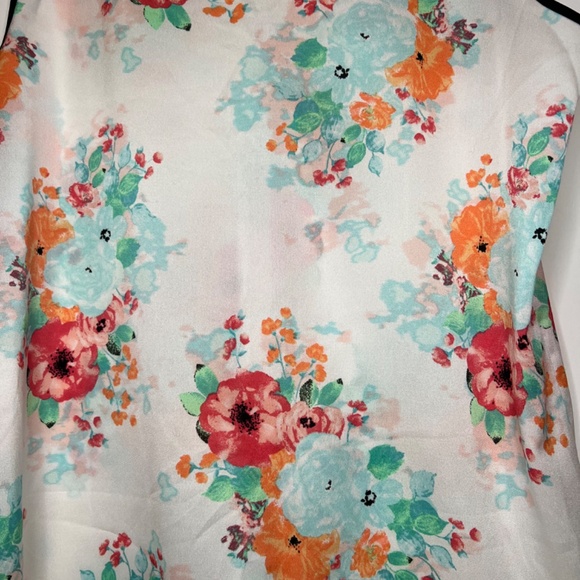 Ann Taylor Floral Sleeveless Top Lightweight Summer Size L - Picture 8 of 11